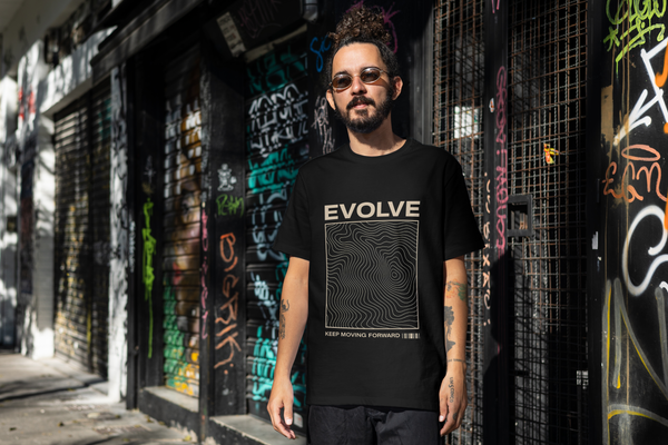 The Evolve Topographic Tee | Keep Moving Forward Graphic