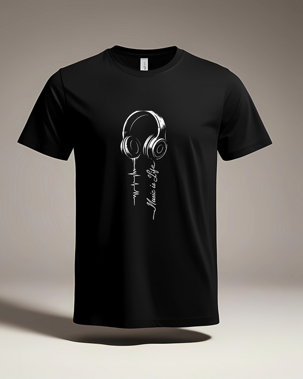 The Pulse Tee | "Music is Life" Headphone Heartbeat T-Shirt