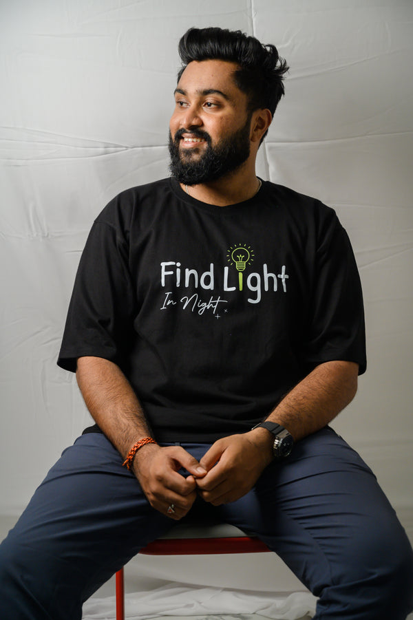 Find Light in Night Oversized Tee