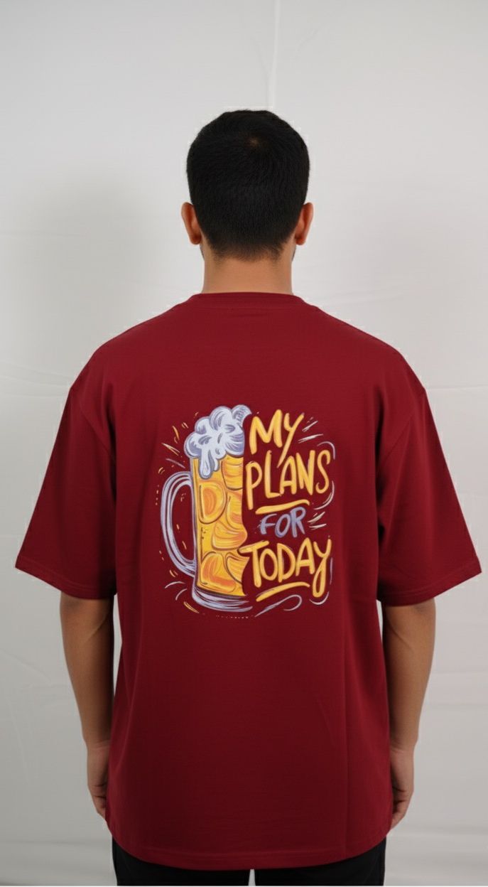 Chill Plans — Beer Graphic Oversized Tee