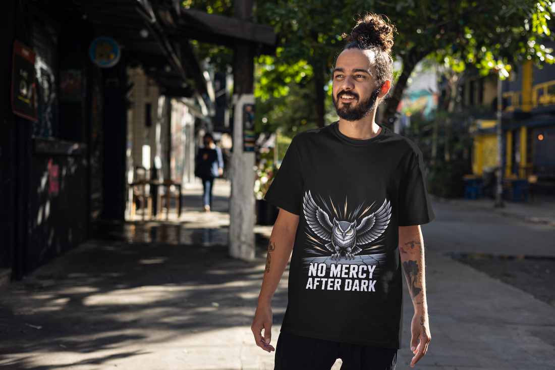 The No Mercy Owl Tee | Midnight Dominance Graphic T-Shirt