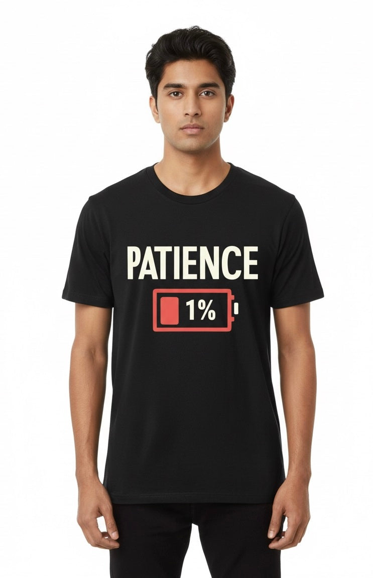 The Low Battery Patience Tee | Funny Tech Humor Graphic T-Shirt